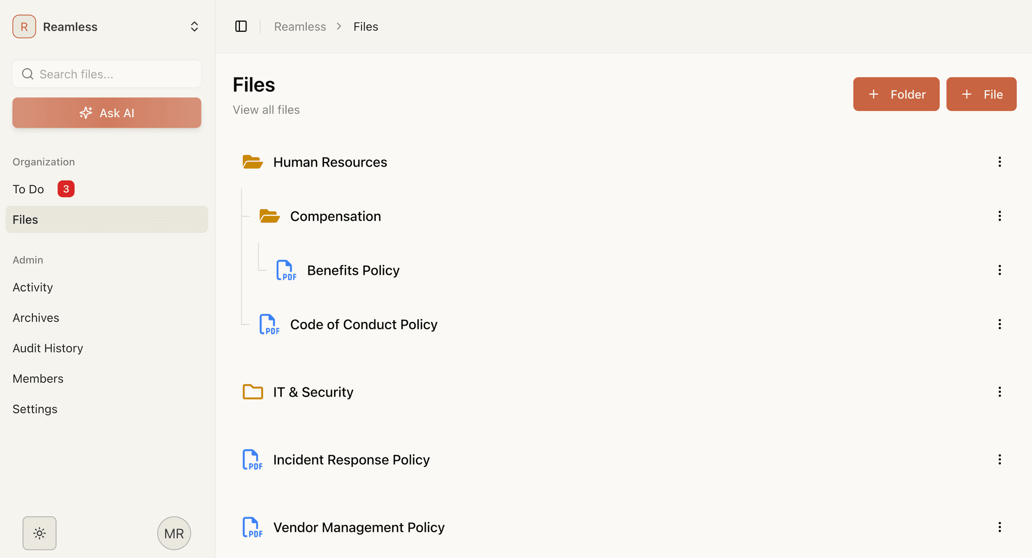 Reamless Dashboard
